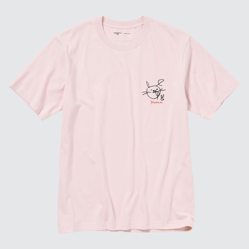 Uniqlo Peace For All Haruka Ayase Short-sleeve Graphic T Shirts Herre Lyserød | 6714034