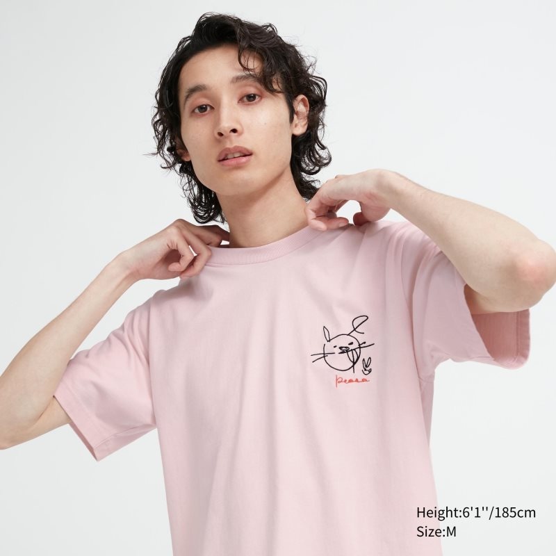 Uniqlo Peace For All Haruka Ayase Short-sleeve Graphic T Shirts Herre Lyserød | 6714034