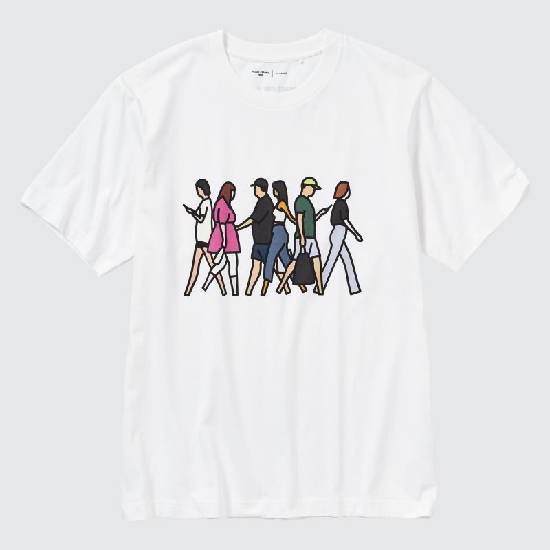 Uniqlo Peace For All Julian Opie Short-sleeve Graphic T Shirts Herre Hvide | 3981640