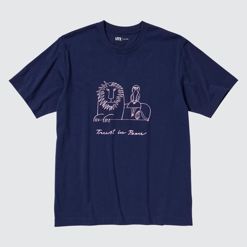 Uniqlo Peace For All Lisa Larson Short-sleeve Graphic T Shirts Herre Mørkeblå | 7271539