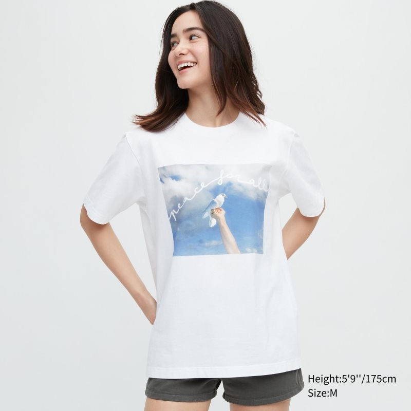 Uniqlo Peace For All Magnum Photos Short-sleeve Graphic T Shirts Herre Hvide | 7236922