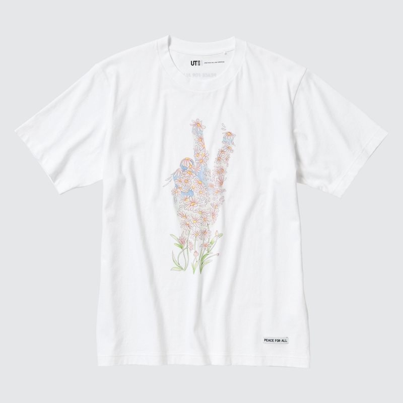 Uniqlo Peace For All Ut Jw Anderson Short-sleeve Graphic T Shirts Herre Hvide | 4462973