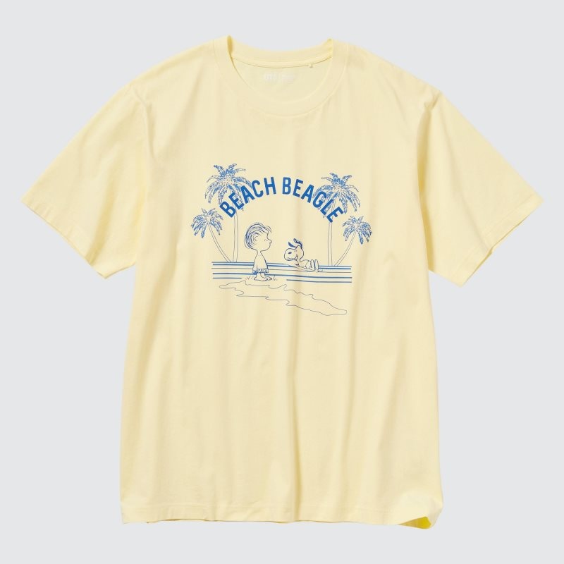 Uniqlo Peanuts Hawaii Ut Short Sleeve Graphic T Shirts Herre Gul | 7041323