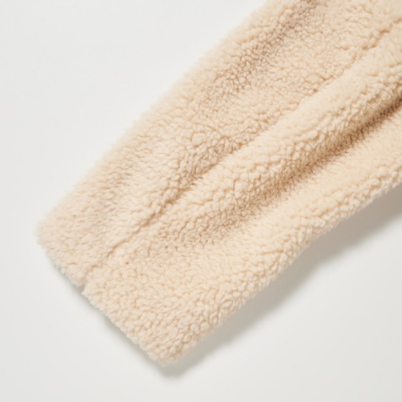 Uniqlo Pile-Lined Fleece Tailored Frakker Dame Beige | 4493497