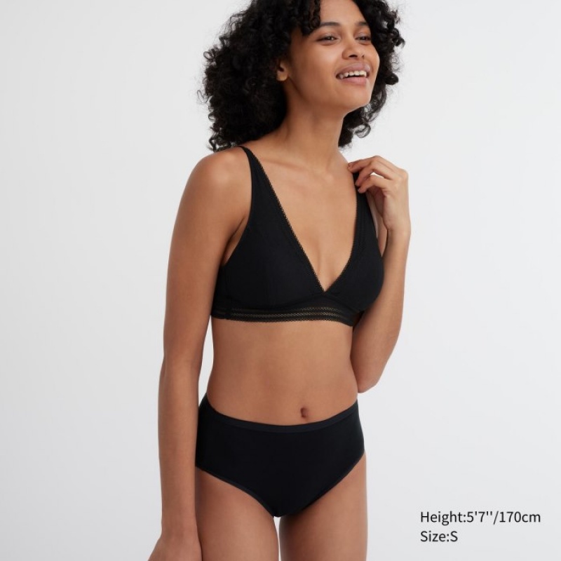Uniqlo Plain High-Rise Trusser Dame Sort | 1674350