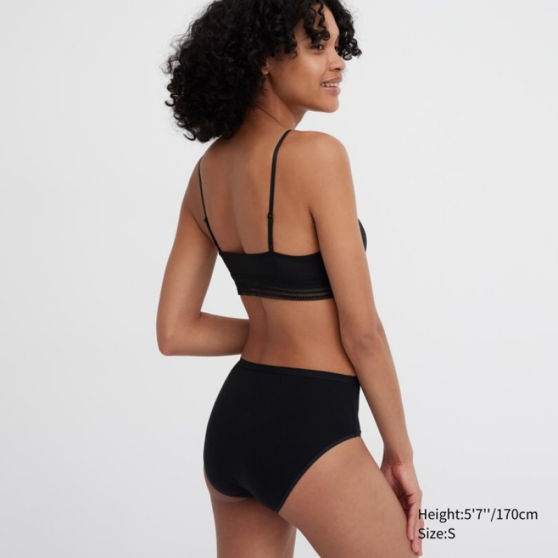 Uniqlo Plain High-Rise Trusser Dame Sort | 1674350