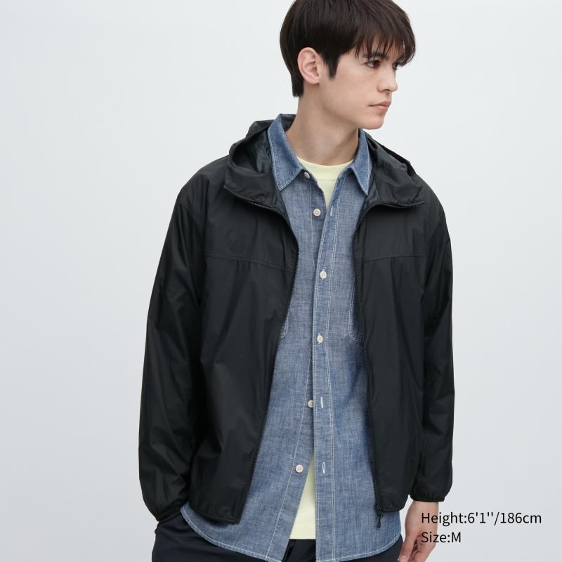 Uniqlo Pocketable Uv Protection 3d Cut Parka Herre Sort | 5671623