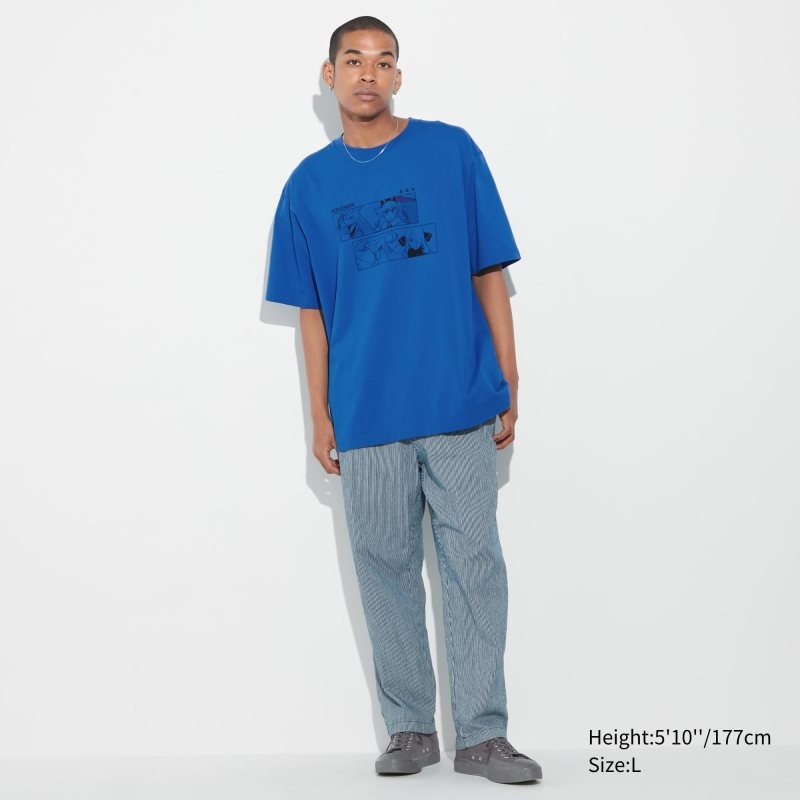 Uniqlo Pokémon Masters Ex Ut Oversized Short-sleeve Graphic T Shirts Herre Blå | 6692065