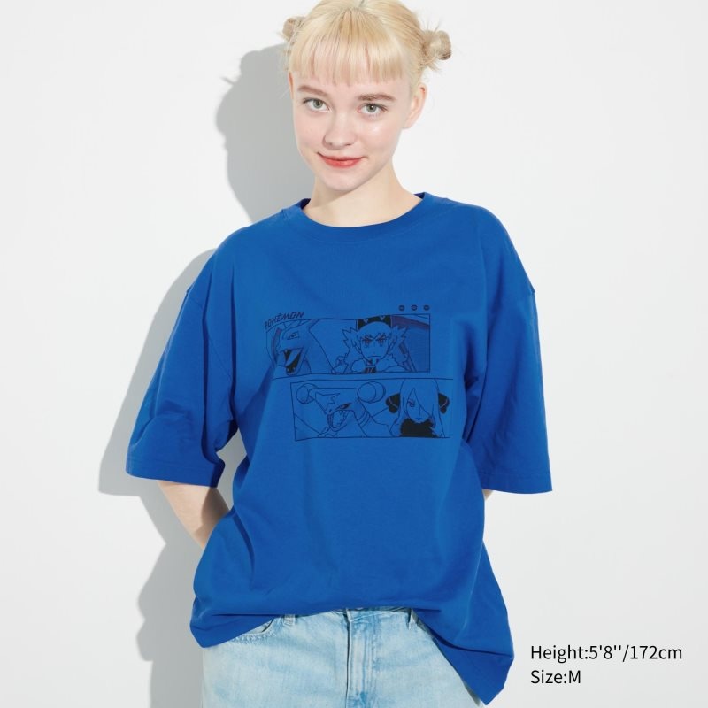 Uniqlo Pokémon Masters Ex Ut Oversized Short-sleeve Graphic T Shirts Herre Blå | 6692065