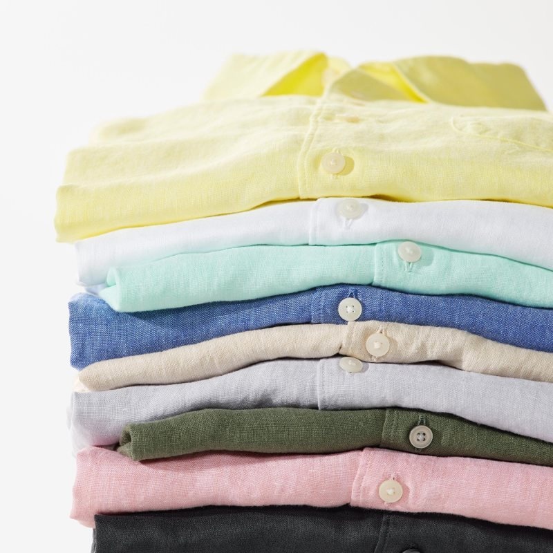 Uniqlo Premium Linen Long-sleeve Skjorte Herre Blå | 7279771