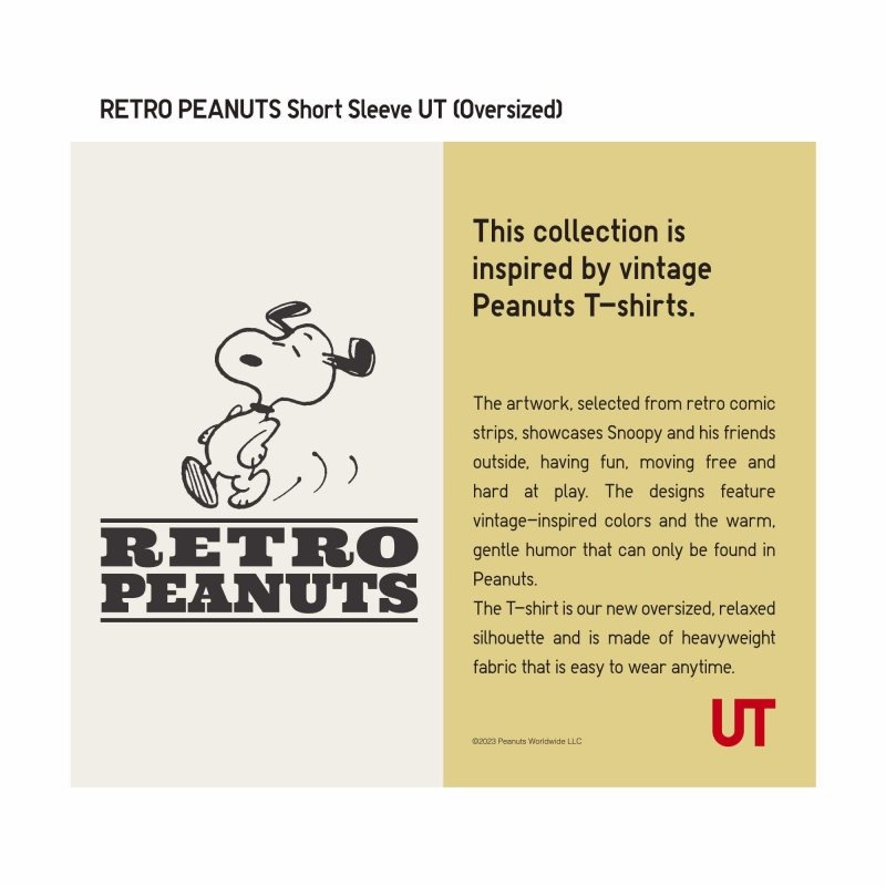 Uniqlo Retro Peanuts Ut Oversized Short-sleeve Graphic T Shirts Herre Gul | 6425689