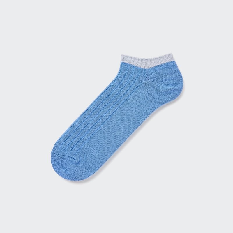 Uniqlo Ribbed Short Sokker Herre Blå | 5911520