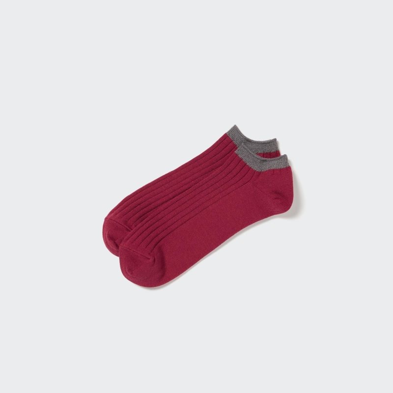Uniqlo Ribbed Short Sokker Herre Rød | 6243557