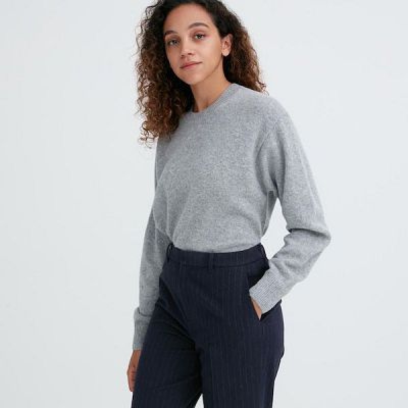 Uniqlo Smart Brushed Ankle (Pinstripe) Bukser Dame Mørkeblå | 3758653