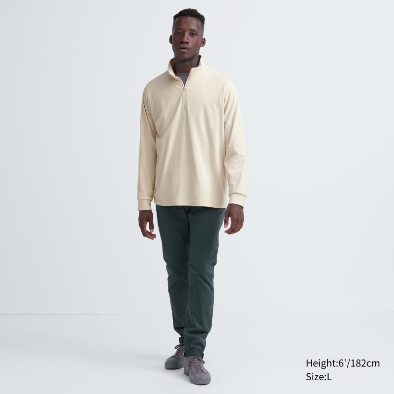 Uniqlo Smooth Fleece Half-zip T Shirts Herre Gul | 1243369