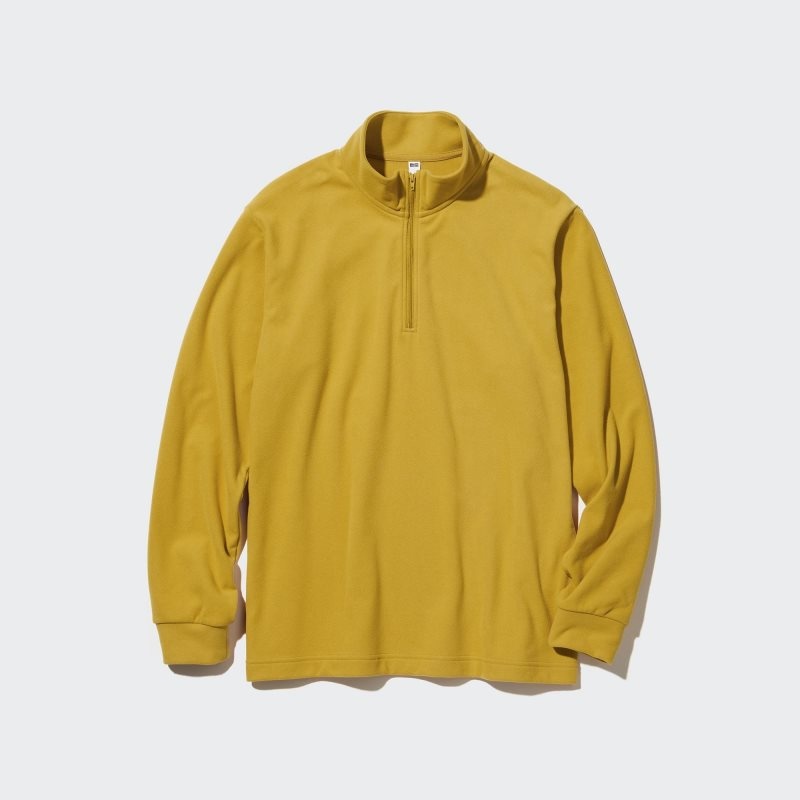 Uniqlo Smooth Fleece Half-zip T Shirts Herre Gul | 1243369