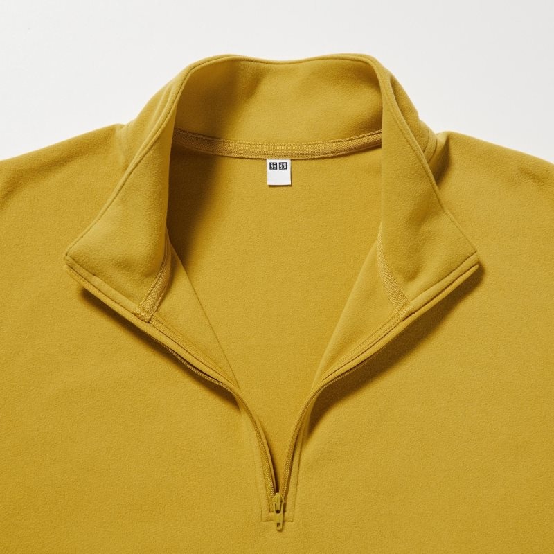 Uniqlo Smooth Fleece Half-zip T Shirts Herre Gul | 1243369