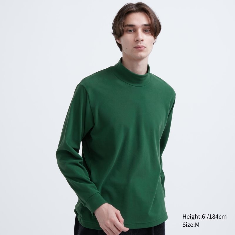 Uniqlo Smooth Fleece Mock Neck T Shirts Herre Grøn | 1829253