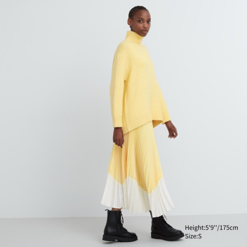 Uniqlo Soft Knit High Neck Long-Sleeve Trøjer Dame Blå | 9444288