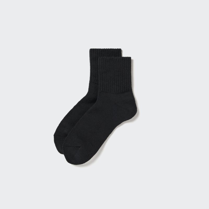 Uniqlo Soft Pile Half Sokker Herre Sort | 2051011