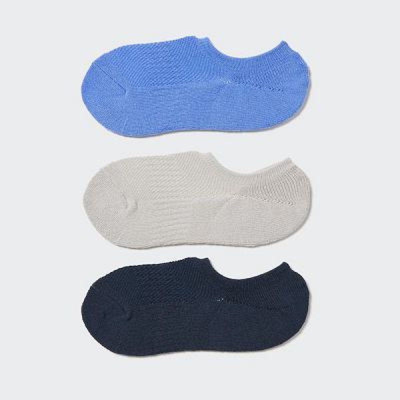 Uniqlo Sport Footsies (3 Pairs) Sokker Dame Blå | 1001733