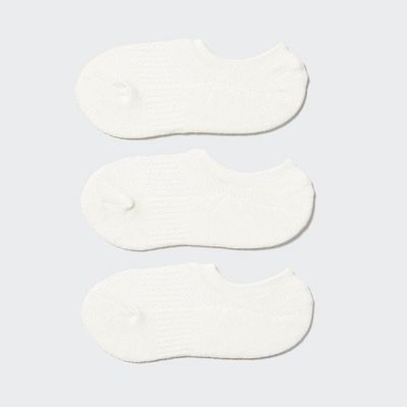 Uniqlo Sport Footsies (3 Pairs) Sokker Dame Hvide | 6580459