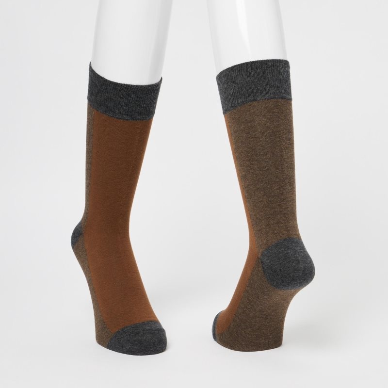 Uniqlo Striped Sokker Herre Brune | 6916009