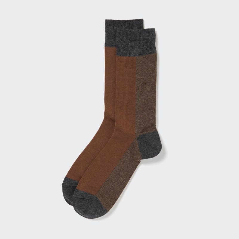 Uniqlo Striped Sokker Herre Brune | 6916009