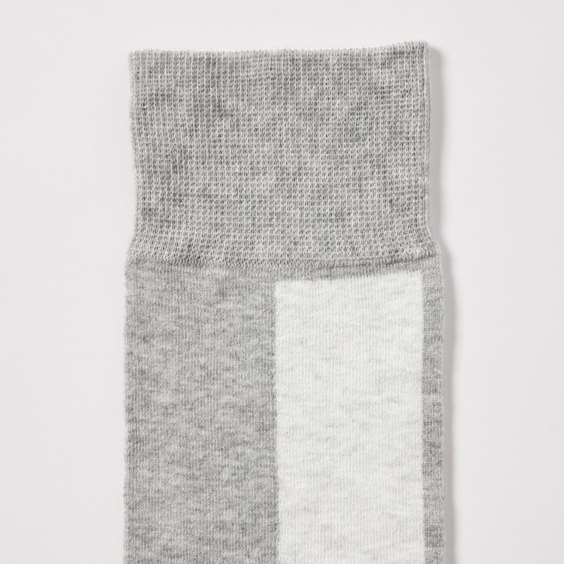 Uniqlo Striped Sokker Herre Grå | 1964524