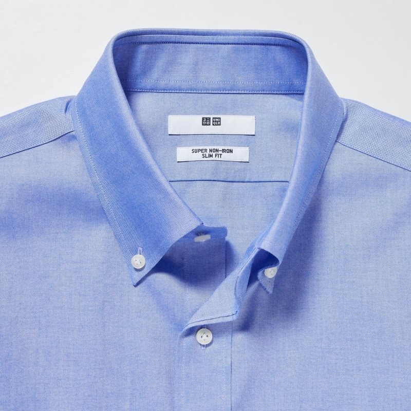 Uniqlo Super Non-iron Slim-fit Long-sleeve Button Down Collar Skjorte Herre Blå | 7611325