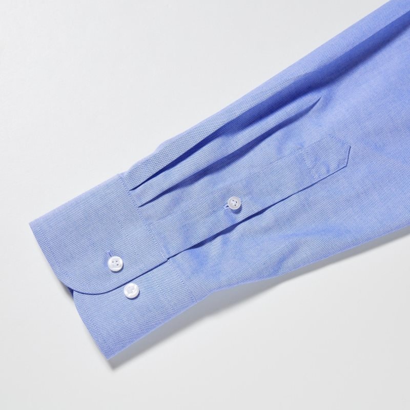 Uniqlo Super Non-iron Slim-fit Long-sleeve Button Down Collar Skjorte Herre Blå | 7611325