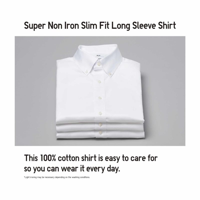 Uniqlo Super Non-iron Slim-fit Long-sleeve Button Down Collar Skjorte Herre Blå | 7611325