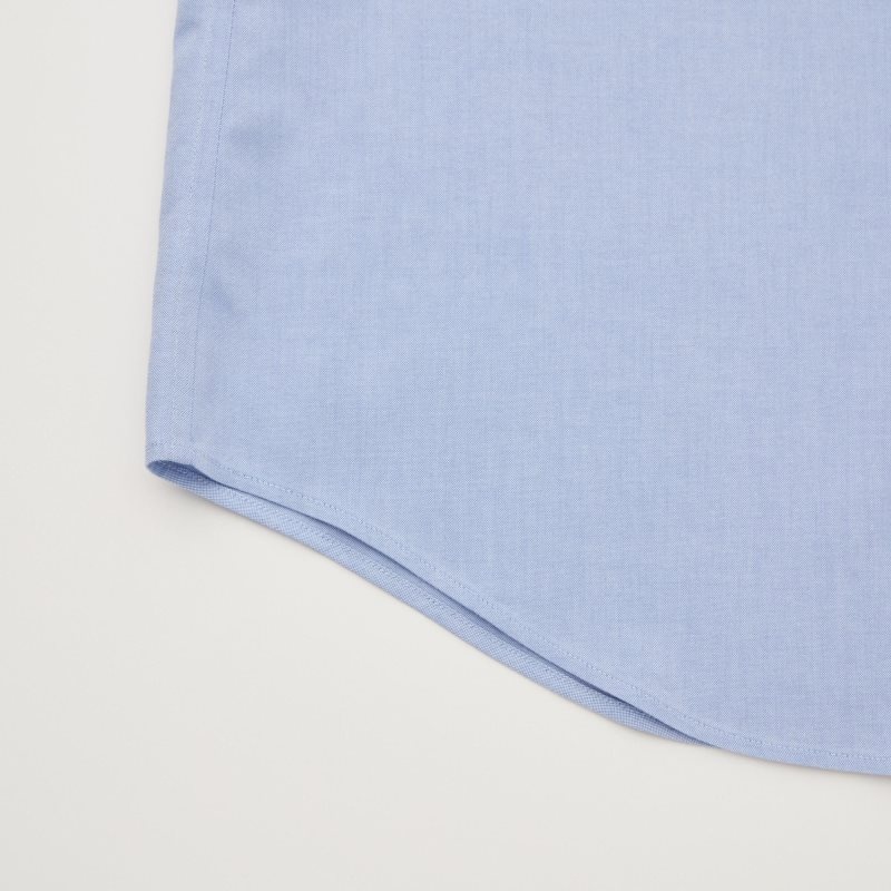 Uniqlo Super Non-iron Slim-fit Long-sleeve Semi-wide Collar Skjorte Herre Blå | 6878527