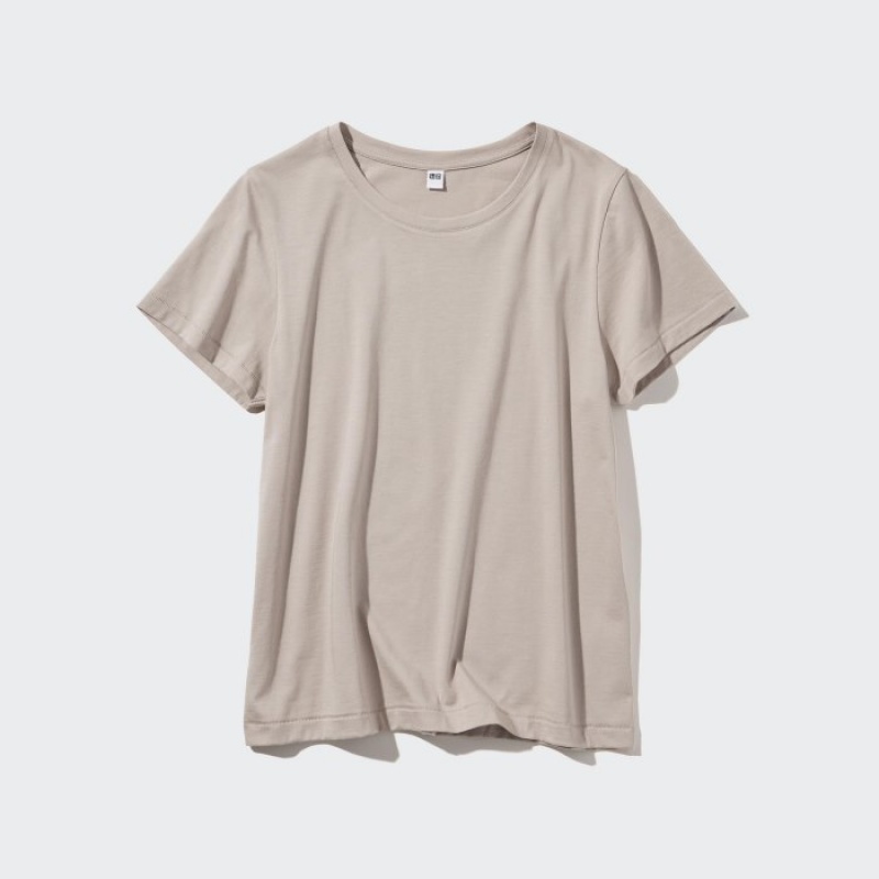 Uniqlo Supima Cotton Crew Neck Short Sleeve T Shirts Dame Hvide | 5058578