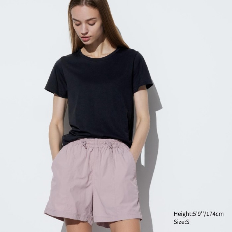 Uniqlo Supima Cotton Crew Neck Short Sleeve T Shirts Dame Sort | 7345767