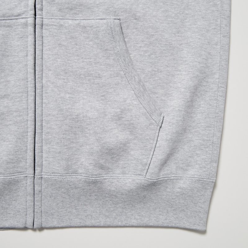 Uniqlo Sweat Full-zip Hættetrøje Herre Grå | 8544560