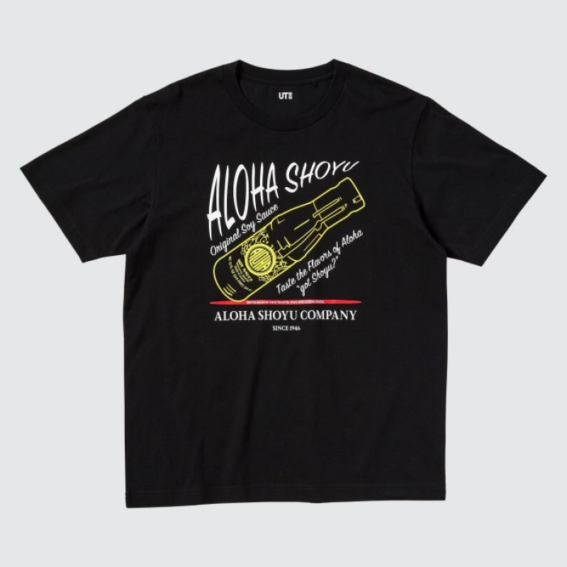 Uniqlo The Brands Hawaii UT Short-Sleeve Aloha Shoyu T Shirts Dame Sort | 5942405