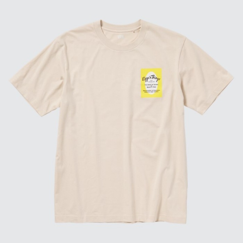 Uniqlo The Brands Hawaii UT Short-Sleeve Eggs 'n Things T Shirts Dame Beige | 5215930