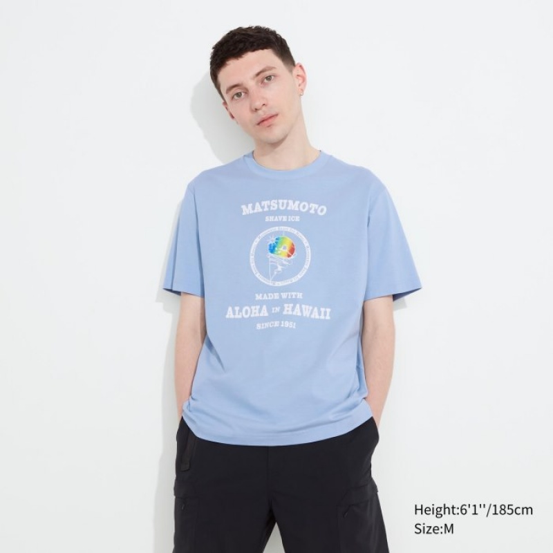 Uniqlo The Brands Hawaii UT Short-Sleeve Matsumoto Shave Ice T Shirts Dame Blå | 2732374