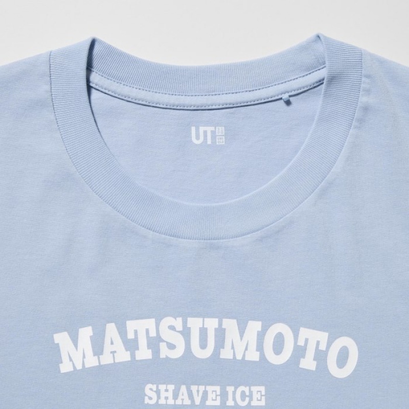 Uniqlo The Brands Hawaii UT Short-Sleeve Matsumoto Shave Ice T Shirts Dame Blå | 2732374