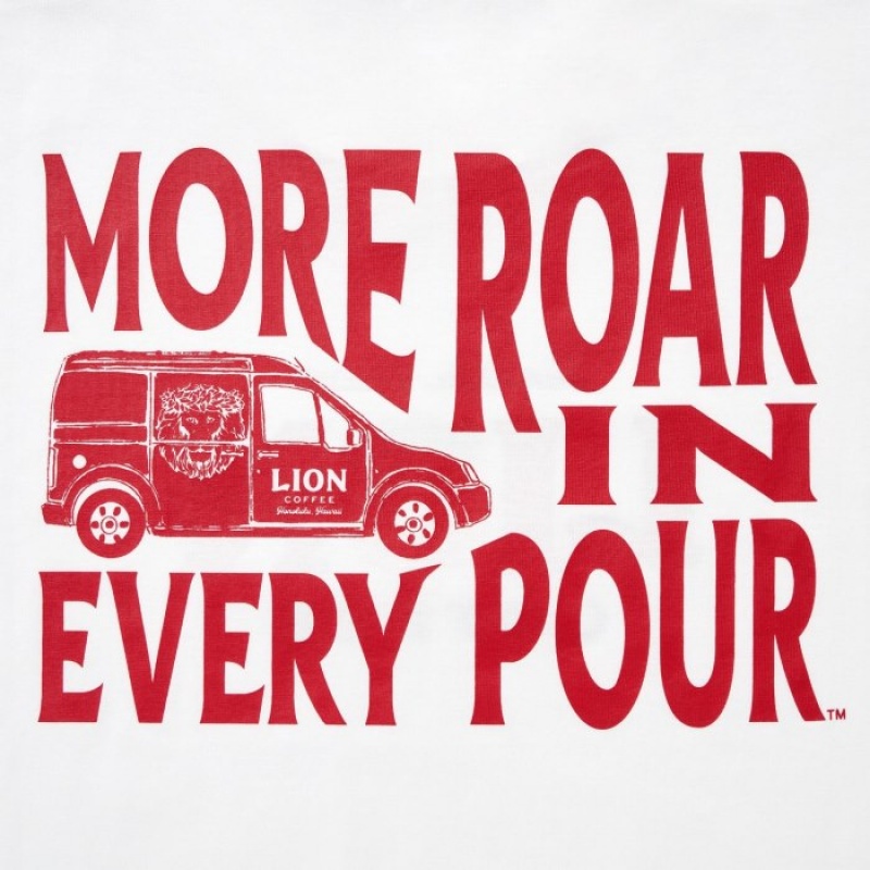 Uniqlo The Brands Hawaii UT Short-Sleeve Lion Coffee T Shirts Dame Hvide | 2237122