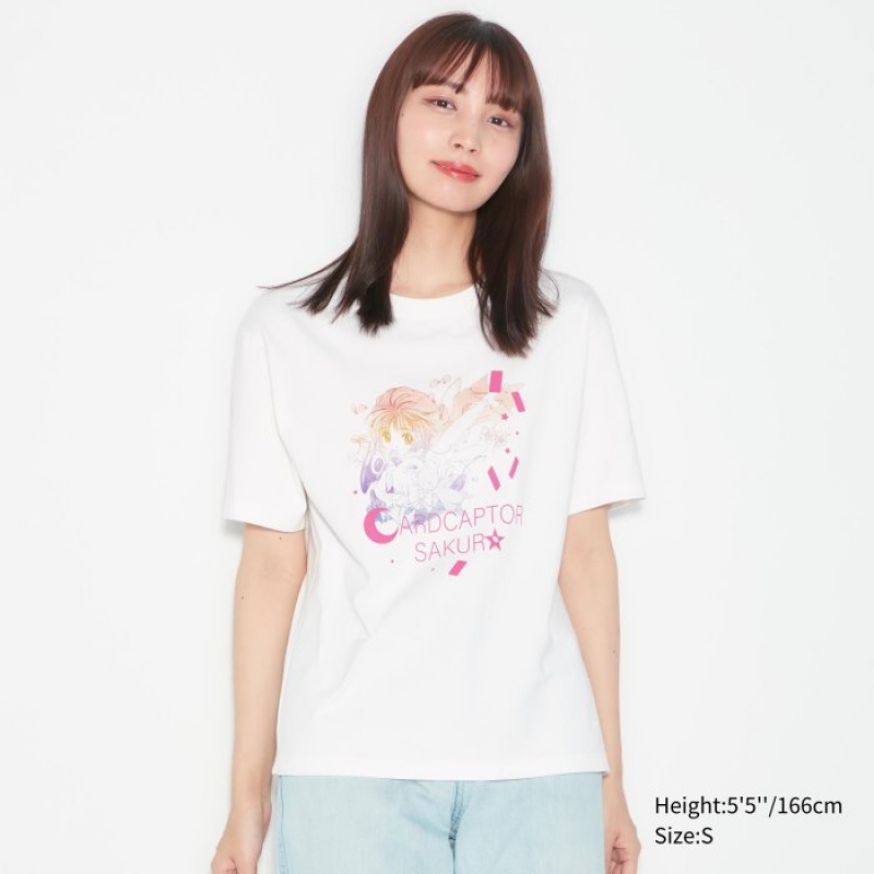 Uniqlo The World of CLAMP UT Short Sleeve T Shirts Dame Hvide | 8383027