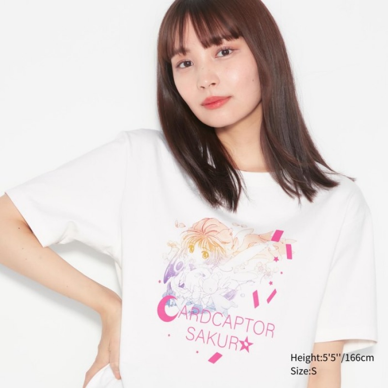 Uniqlo The World of CLAMP UT Short Sleeve T Shirts Dame Hvide | 8383027
