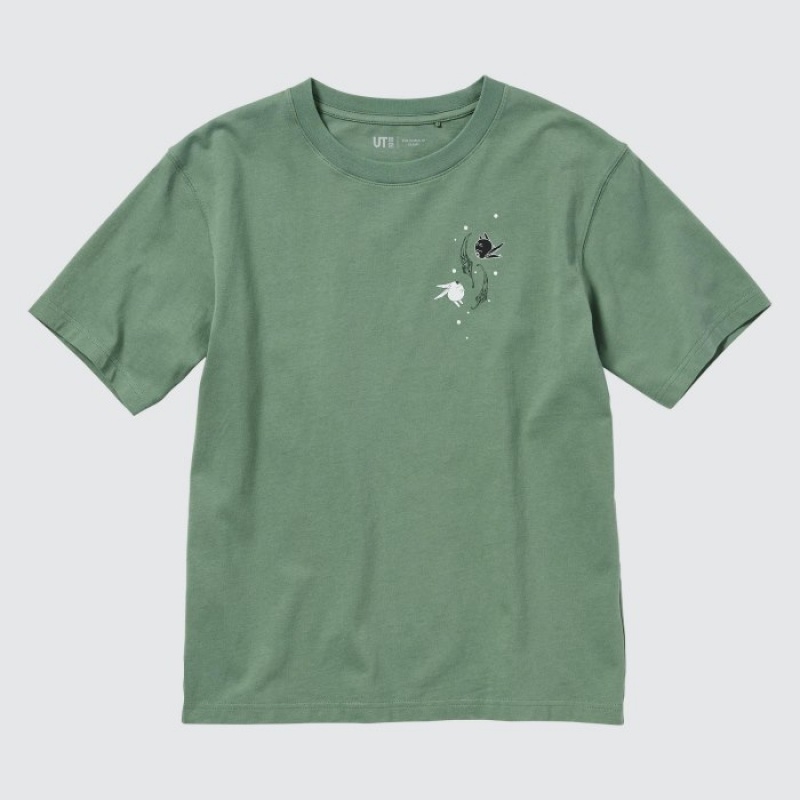 Uniqlo The World of CLAMP UT Short Sleeve T Shirts Dame Grøn | 3879242