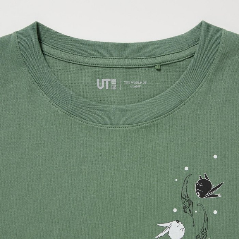 Uniqlo The World of CLAMP UT Short Sleeve T Shirts Dame Grøn | 3879242