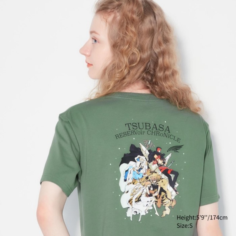 Uniqlo The World of CLAMP UT Short Sleeve T Shirts Dame Grøn | 3879242
