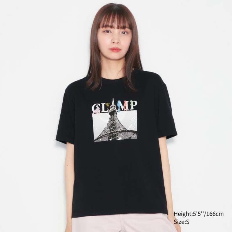 Uniqlo The World of CLAMP UT Short Sleeve T Shirts Dame Sort | 8023372