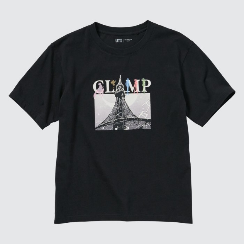 Uniqlo The World of CLAMP UT Short Sleeve T Shirts Dame Sort | 8023372
