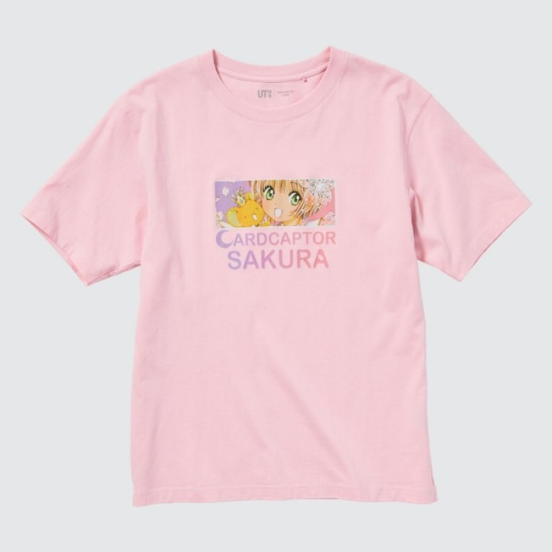 Uniqlo The World of CLAMP UT Short Sleeve T Shirts Dame Lyserød | 1652212