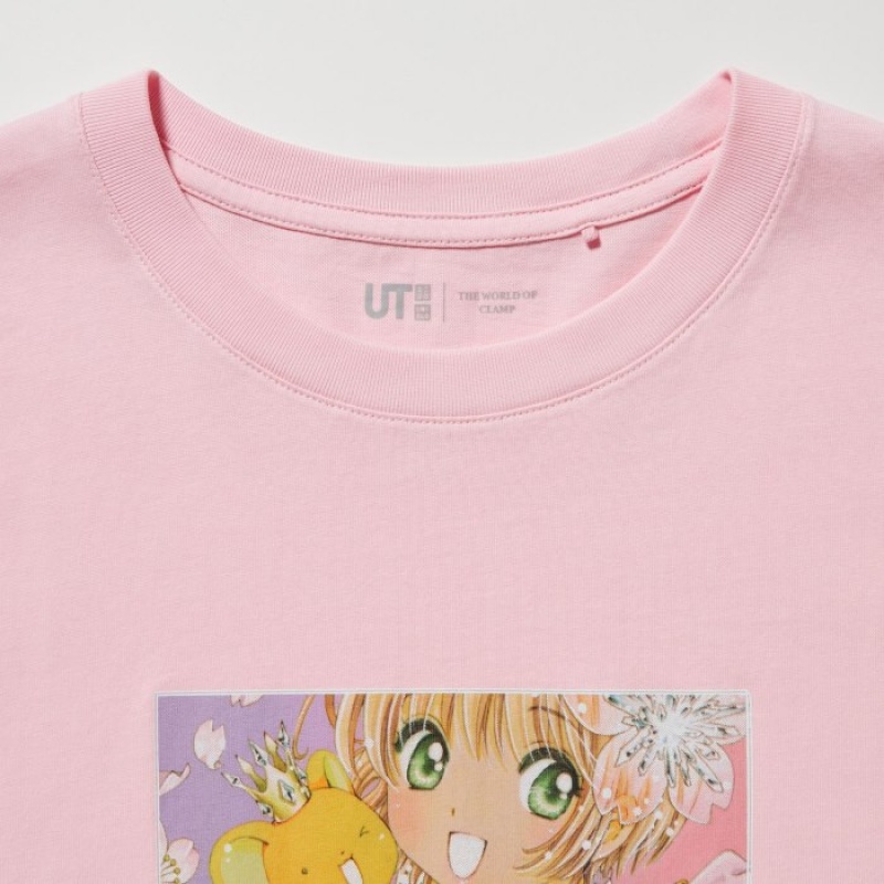 Uniqlo The World of CLAMP UT Short Sleeve T Shirts Dame Lyserød | 1652212